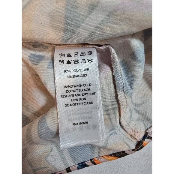 Rachel Zoe Womens Colorful Geometric print Tie Neck sleeveless Blouse Size L New - Picture 6 of 15